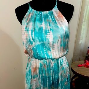 Cute silky blue dress